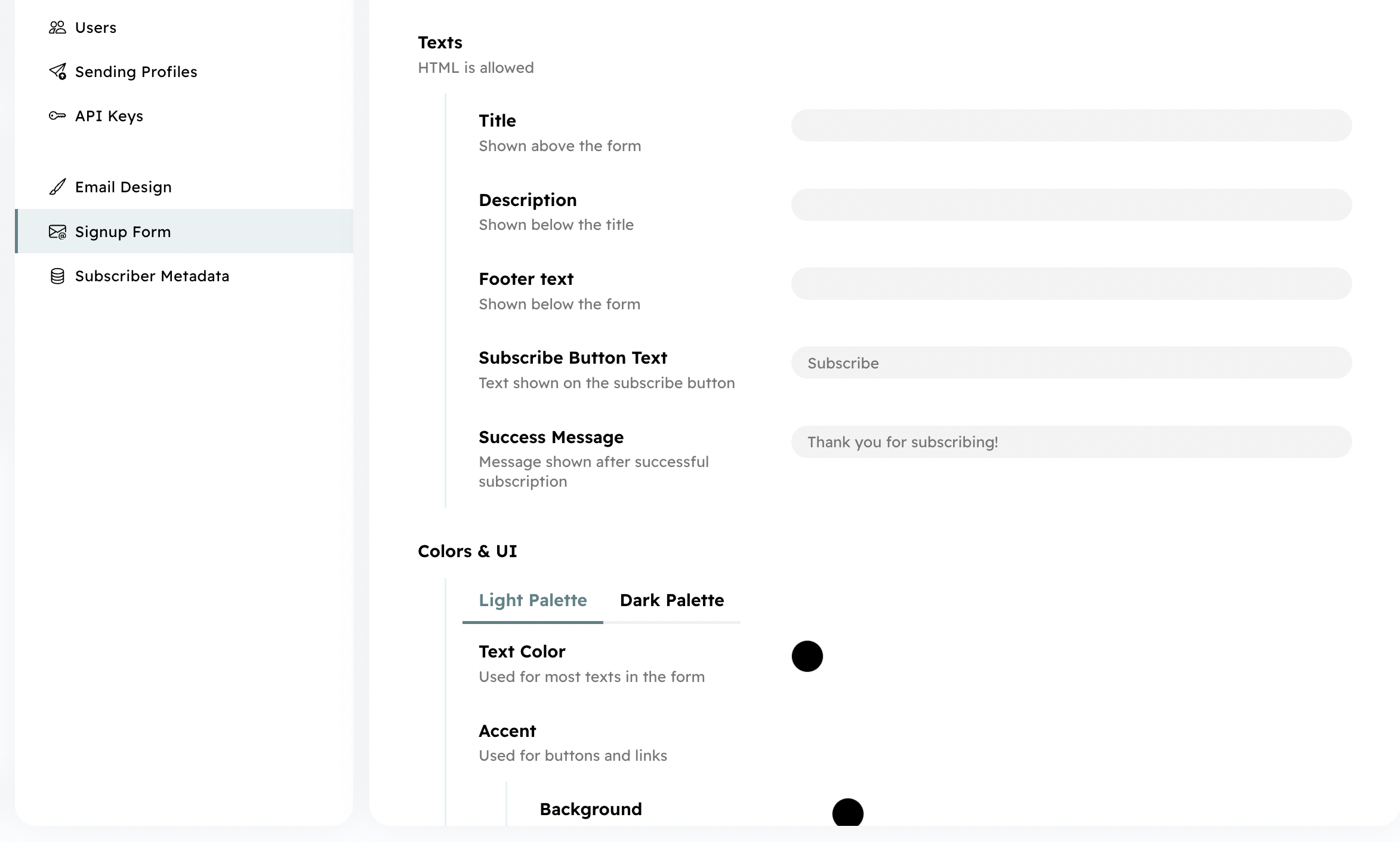 Customize form